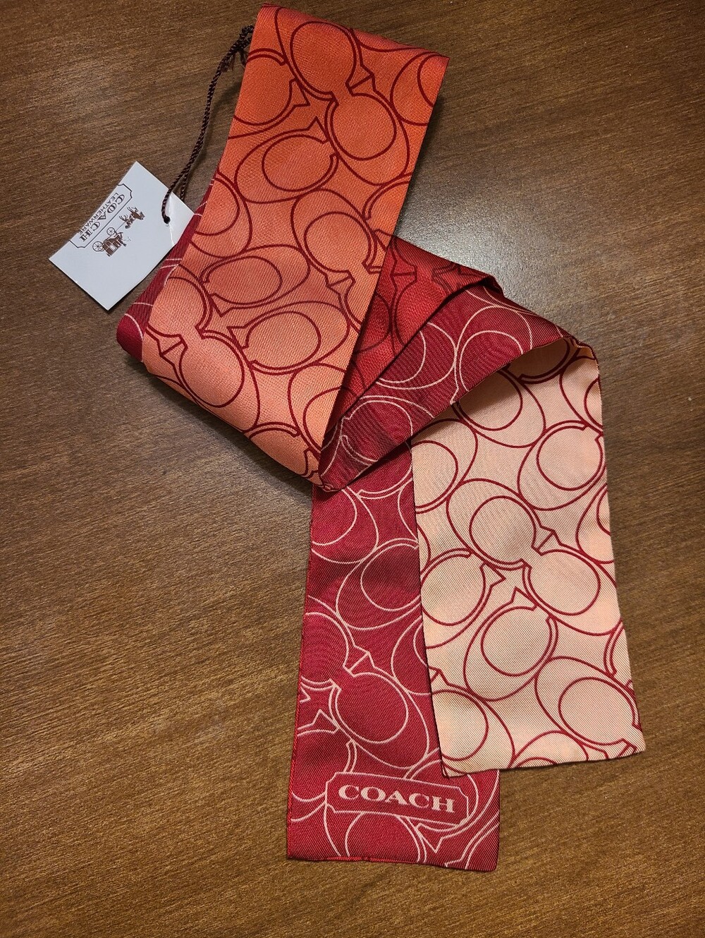 Coach Silk Scarf Tie New